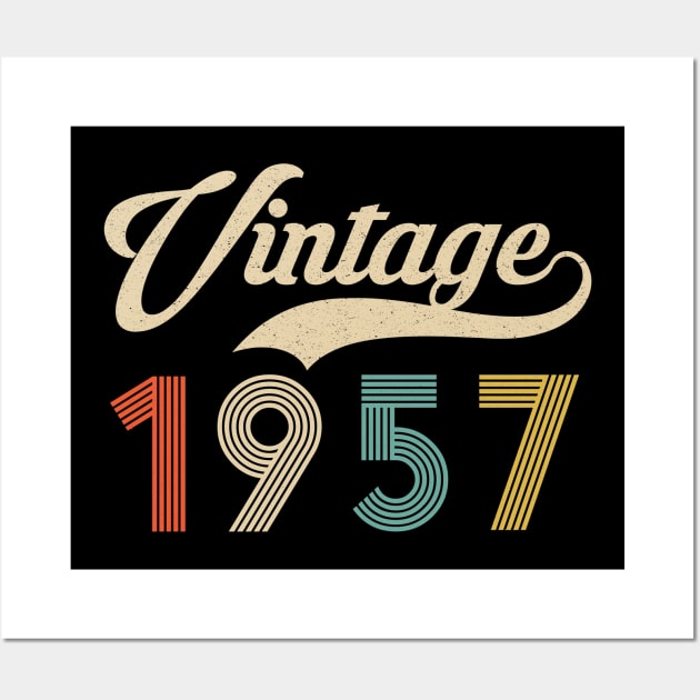 Retro Vintage 1957 63rd Birthday - Vintage Classic 63 Years Old Wall Art by Merchofy